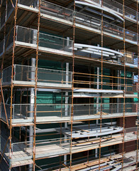 new building with scaffolding