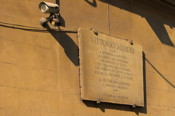 memorial tablet of italian dramatist vittorio alfi