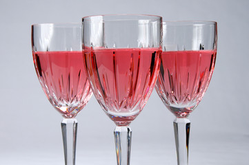 three zinfandel glasses