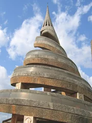 Türaufkleber african urban modern architecture with spiral, cameroon, africa © Thomas Pozzo di Borgo