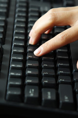 typing businesswoman