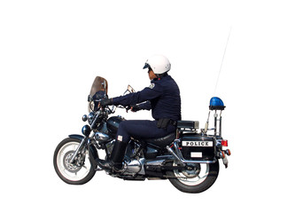 Fototapeta na wymiar Policjant na motocyklu