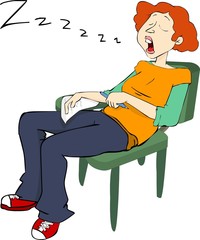 beautifull student snoring in class