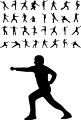 martial arts silhouettes
