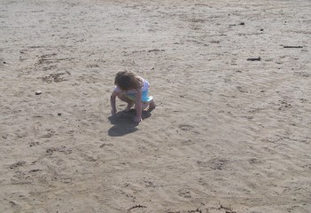 playing in sand