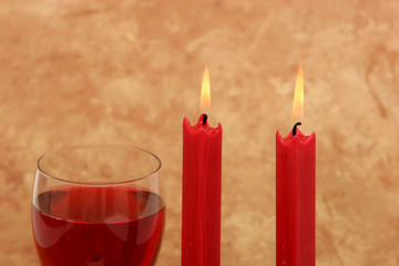 red wine and candles
