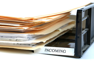 close up of office in basket