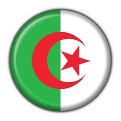 Deurstickers Algerije bottone bandiera algeria button flag