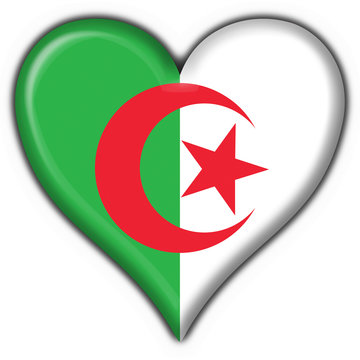 bottone cuore algeria button heart flag