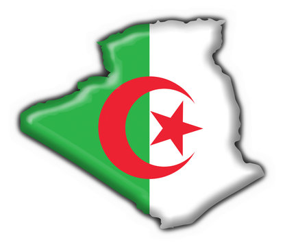 bottone cartina algerina - algeria button map flag