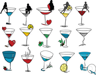 images of different martinis