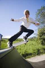 businessman skates