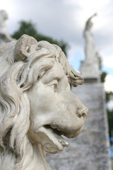 Naklejka premium antique sculpture, head of the lion
