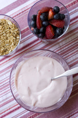 yogurt, fruit and cereal