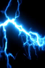 Photo sur Plexiglas Orage blue electricity storm against a black background