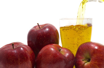 pouring fresh apple  juice