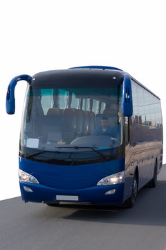  tour bus isolated on white rides