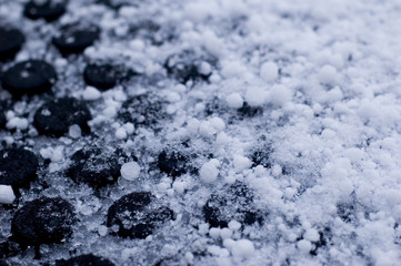 snow flakes on rubber tile