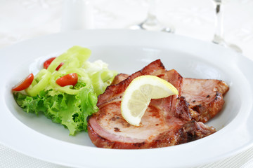 pork steak with vegetable