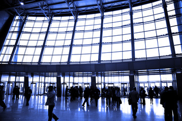 big window in airport