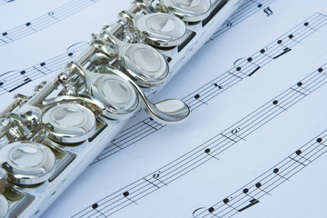 flute keys on music notes