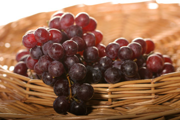ripe grapes in basket