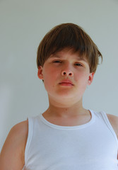 young boy looking concentrated