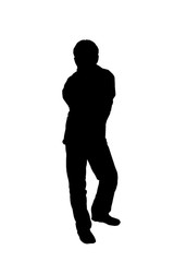 silhouette of a casual man