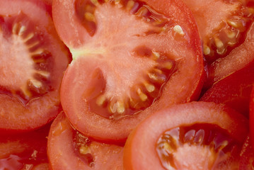 tomates, salade tranches,rouges,fraiches,