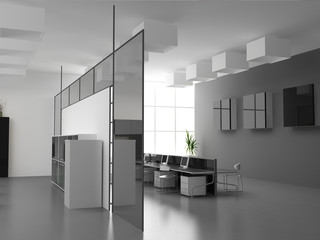 the modern office interior