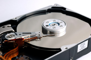 opened hard disk drive