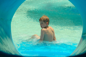 boy at waterpark