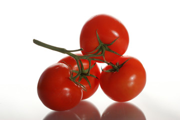 vine tomatoes with clipping path