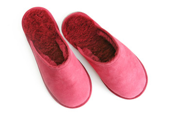 pink fluffy slippers