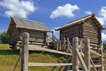 couple of wooden houses