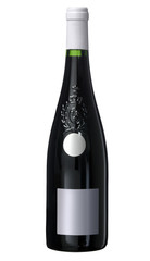 bouteille de vin rouge etiquette grise
