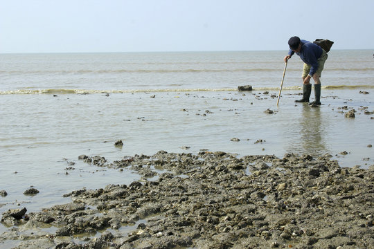 vieil homme appuy&eacute; sur sa canne