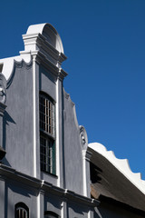 old south african house on blue sky background