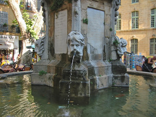 artistic water fountain, aix,en,provence, marseille, france