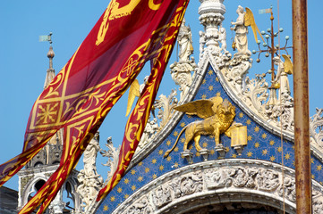 flag and coat of arms of venice