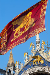 flag and coat of arms of venice