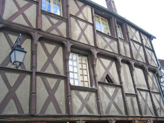 typical french wood house of the berry area, bourges, france