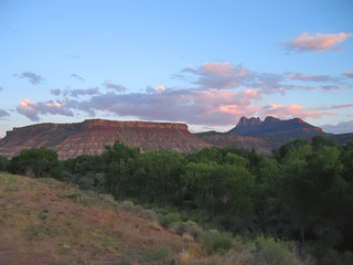 wild mountain range in the sunset, united states