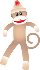 happy sock monkey