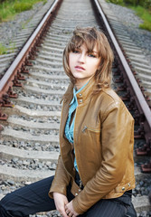 girl on railway
