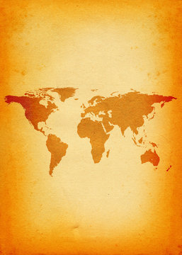 world map - vertical
