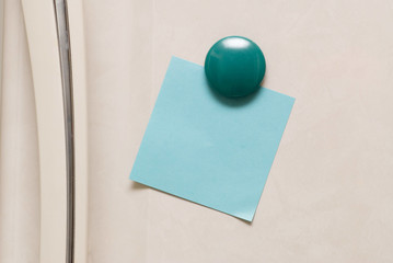 blank note on fridge