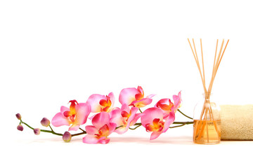 pink orchid and fragrance sticks