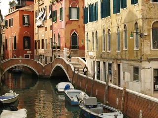 Foto op Canvas venice canal and colorful buildings © Doin Oakenhelm