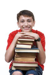 boy with books